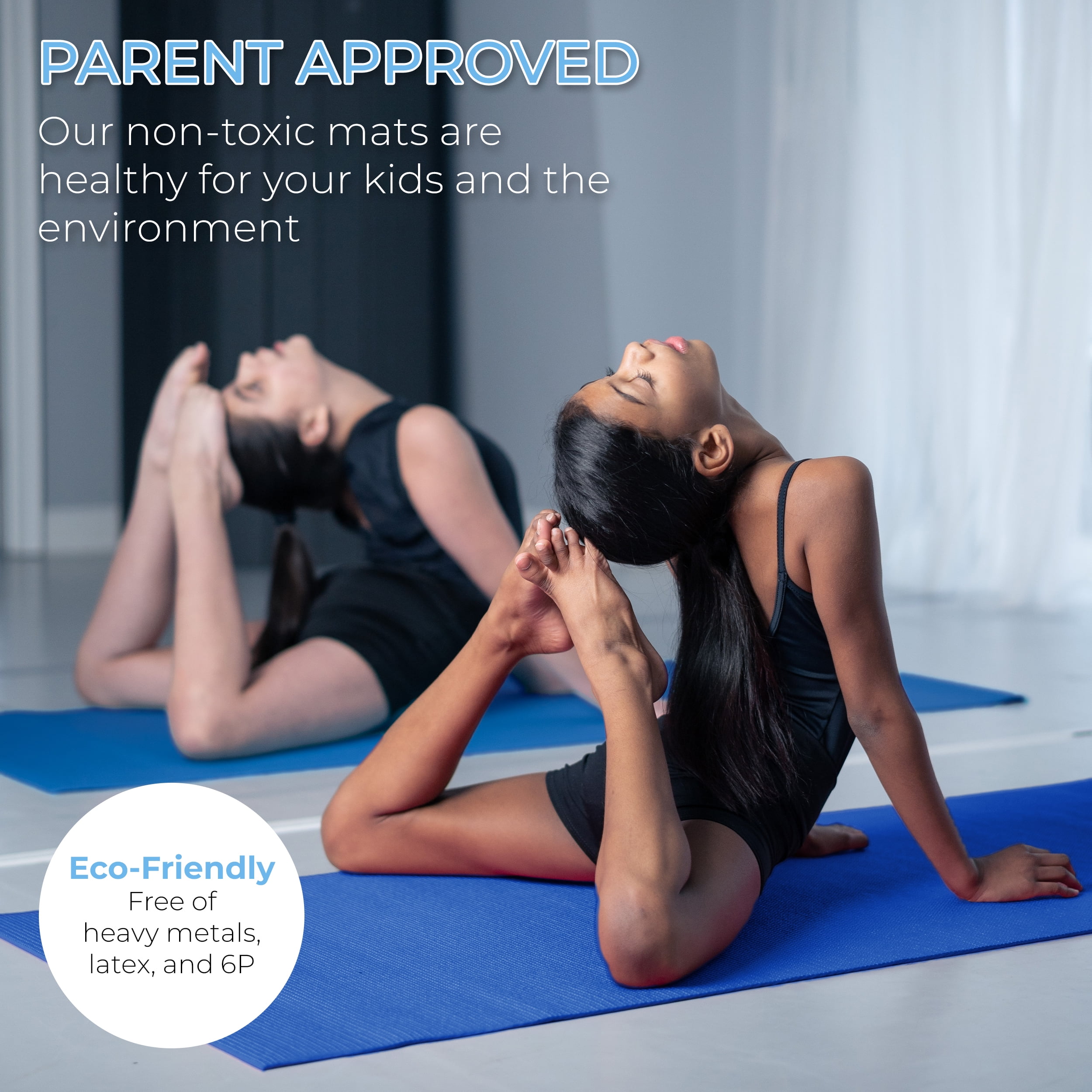 Hello Fit Bulk Yoga Mats, 10-Pack – 68" x 24", 4mm Thick, Non-Slip & Non-Toxic – Ideal for Schools, Studios & Gyms, Blue