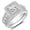 A-Wedding Set, variant on Wedding Rings for Women Halo Princess Cut Engagement Rings Enternity 5A CZ Silver 18K Plated Jewelry Promise Rings for Her Size 5