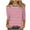 Hot Pink, variant on 3/4 Sleeve T Shirts Women Cotton Striped Tops Loose Fit Crewneck Color Block Casual Summer Fall Basic Tee Tshirts (XL, Hot Pink)