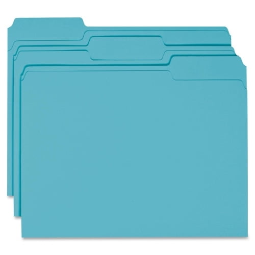 Smead Colored File Folders 1/3-Cut Tabs Teal 100/BX Letter (13143)