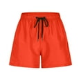 thumbnail image 5 of Elvqul Shorts for Women Sports Orange with Pockets Pull on Biker Womens Shorts Plain, 5 of 9