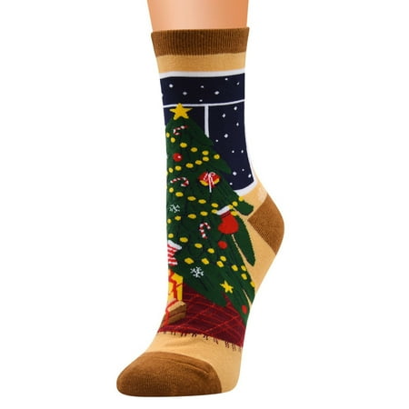 

Soft Socks For Women Christmas Female’S Casual Cotton Pattern Socks Comfortable Cute Animal Print Socks