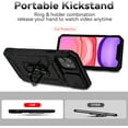 thumbnail image 6 of for iPhone 11 Case with Camera Lens Cover HD Screen Protector, Dual Layer [15 FT Military Grade Drop Protection] Magnetic Ring Holder Kickstand Protective Phone Case for iPhone 11 6.1 inch (Black), 6 of 16