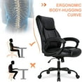 thumbnail image 6 of Office Chair Ergonomic Desk Chair PU Computer Chair with Lumbar Support Arms High Back Executive Leather Task Chair for Men(Black), 6 of 10