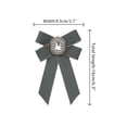 thumbnail image 2 of INSPIRE CHIC Womens Ribbon Brooch Elegant Bowtie Rhinestone Bow Ties for Uniform Dress Dark Gray, 2 of 5