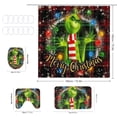 thumbnail image 3 of Grinch Decor Grinch Christmas Decorations Bathroom Grinch Christmas Decorations Christmas Snowman Print Toilet Bathroom Mat And Shower Curtain Four-Piece Set, 3 of 7