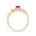 thumbnail image 2 of ANGARA Natural Amethyst and Diamond Twisted Vine Ring in 14K Rose Gold for Women (Size-5mm) | February Birthstone, Birthday, Anniversary, Jewelry Gift for Women | Natural Amethyst Ring, 2 of 10