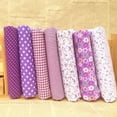 thumbnail image 2 of Baohd Ensemble de 7 Pcs en Tissu de Coton à Imprimé Floral, Quartiers Colorés, Couture, Courtepointe, Artisanat, Style Mixte, Patchwork, Violet, 2 of 7