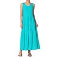 thumbnail image 1 of TheMoogan Robe Longue Midi d'Été Sans Manches à Encolure Dégagée en Jersey à Étages pour Femmes, 1 of 1