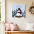 thumbnail image 6 of Canvas Wall Art, Light Blue Snowman Christmas Framed Canvas Prints for Living Room Bathroom, Xmas Pinecone Tree Snowflake Gallery Wrapped Wall Decor for Home Office, Gifts, 12"x12" Ship Next Day, 6 of 9