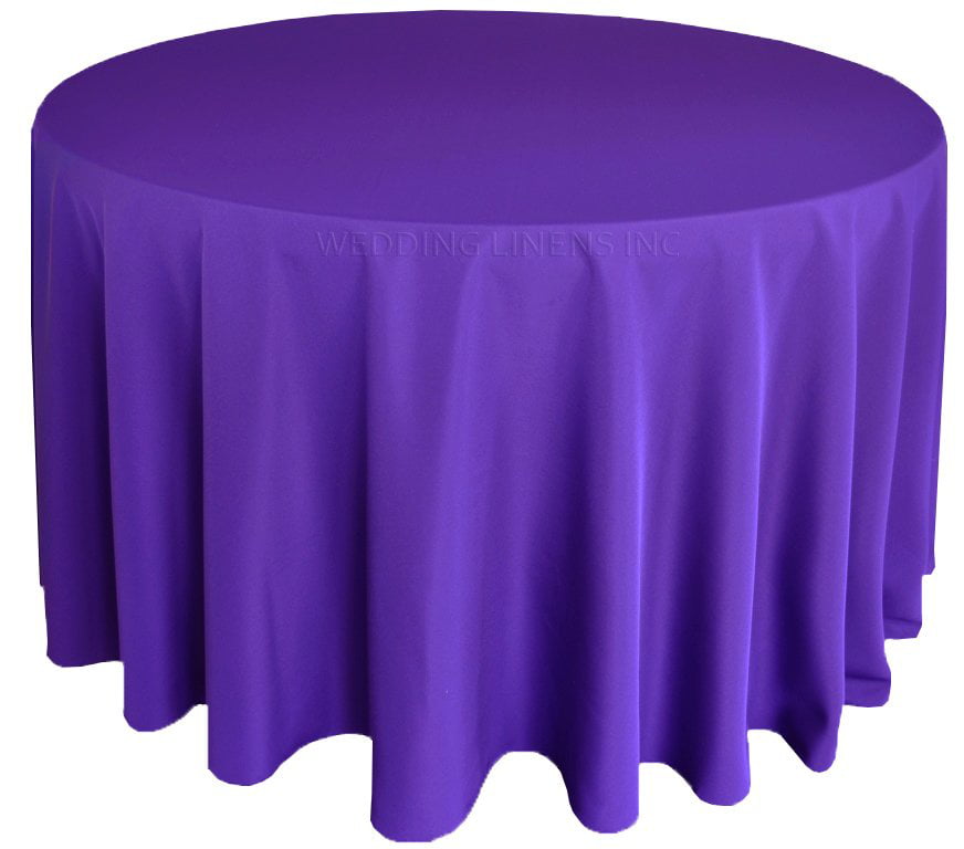 LinenTablecloth 118 in Round Satin Tablecloth Lavender