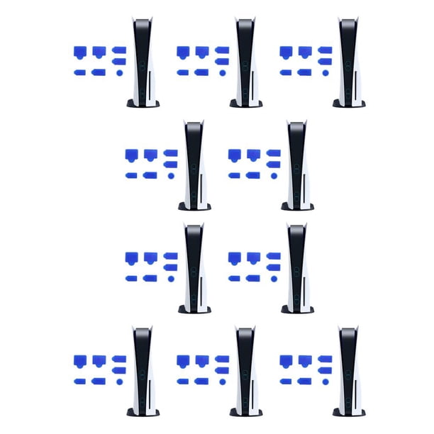 Methold 7 piezas de tapas de tapón de polvo para consola de juegos de repuesto para 5 azul Azul 10piezas