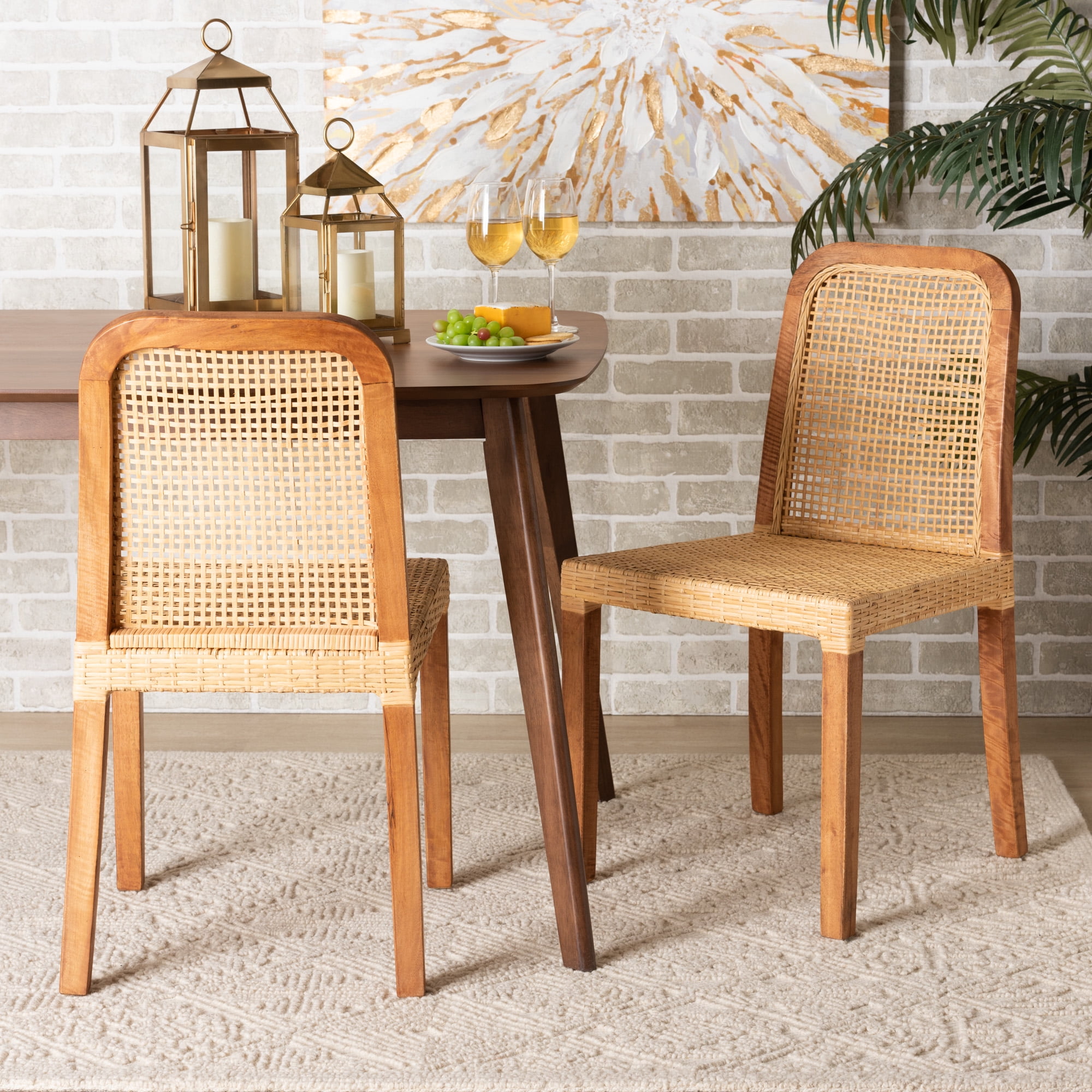 Baxton Studio Caspia Mid-Century Modern Walnut Brown Finished Wood and ...