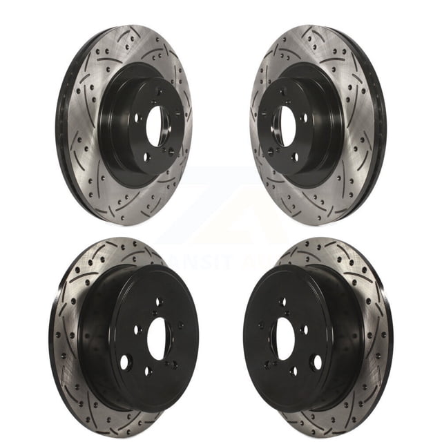 DS-One Front Rear Coated Drilled Slotted Disc Brake Rotors Kit for Car Subaru Impreza Forester Outback Legacy WRX KD-100274
