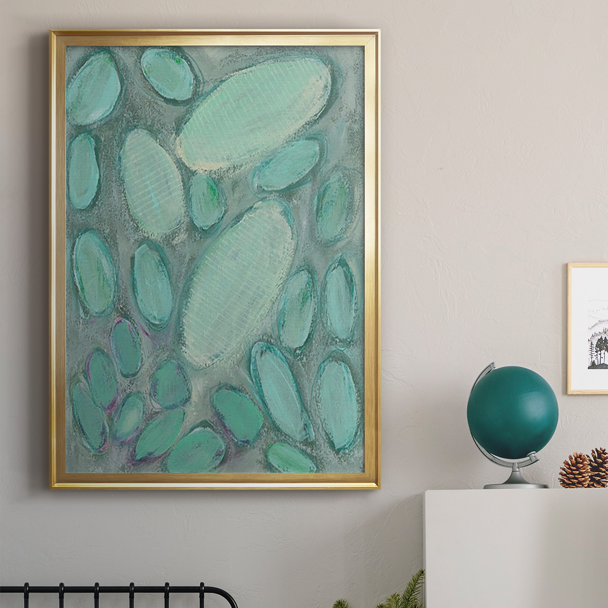 Blue Orbs II Premium Framed Print, in Gold, Black, or Silver - Ready to Hang