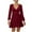 Red, variant on ATENAR Womens Fall Dresses,Casual Dresses for Women,Mini Dreeses,Long Sleeve,V Neck,Easy Care,Solid,S(US:4)