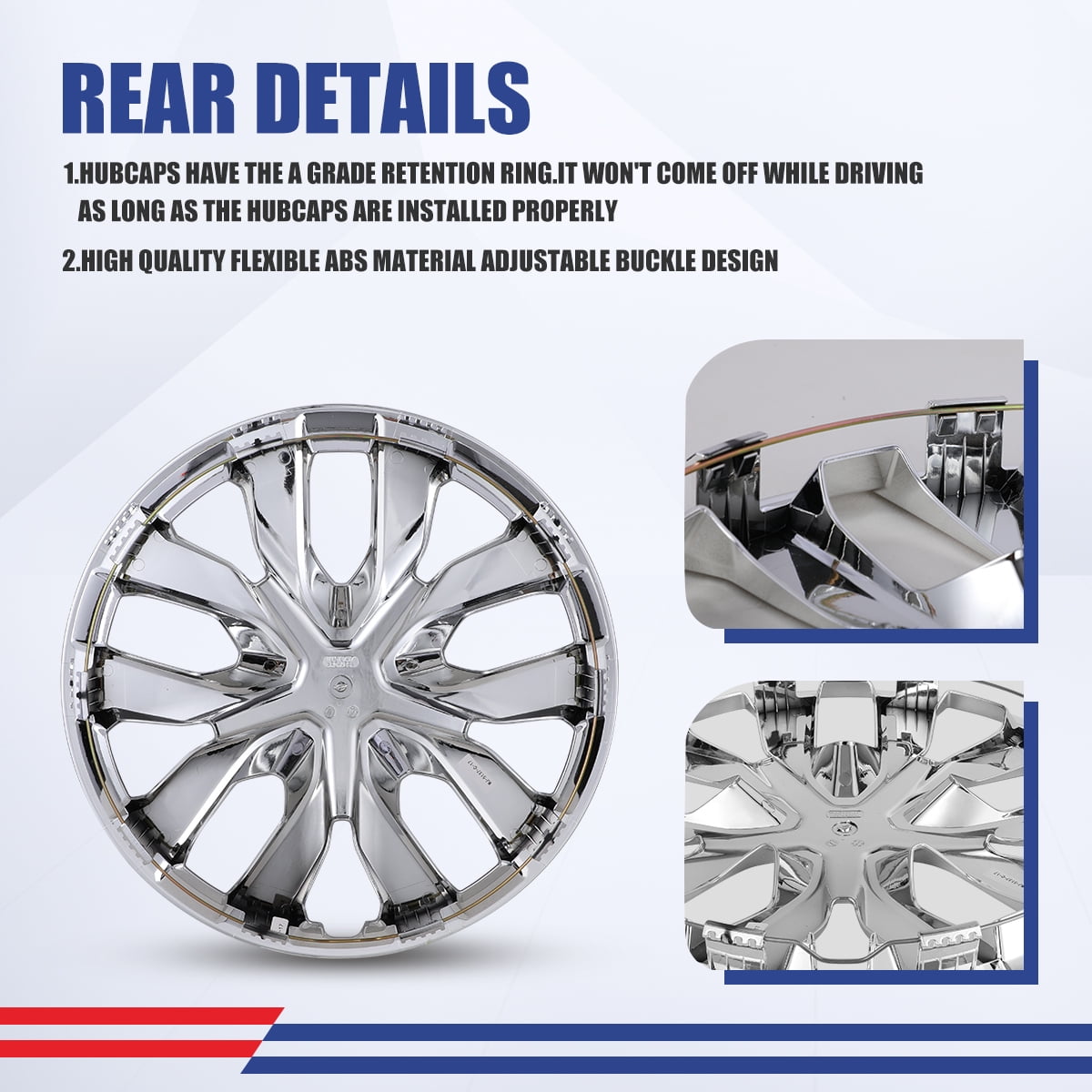 4Pcs/Set 17" Hubcaps Wheel Rims Cover Fit for 2014-2020 Nissan Rogue Compatible with Steel Wheels Snap on Installation ABS+PC Material(17-inch,Chrome)