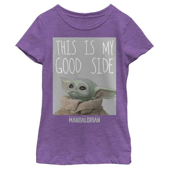 Girl's Star Wars: The Mandalorian The Child This Is My Good Side Graphic Tee Purple Berry X Large