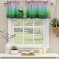 thumbnail image 3 of 2 Pack Valances for Windows, Pink Flowers Window Valances for Living Room/Bedroom/Bathroom, Green Lake Spring Plants Small Boat Light Filtering Kitchen Curtain Valance Window Treatment 42"W x18" L, 3 of 9