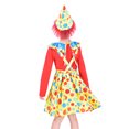 thumbnail image 4 of Girls Dress Set Clown Costume Hat Halloween Carnival Rose Monday 6 Years, 4 of 7