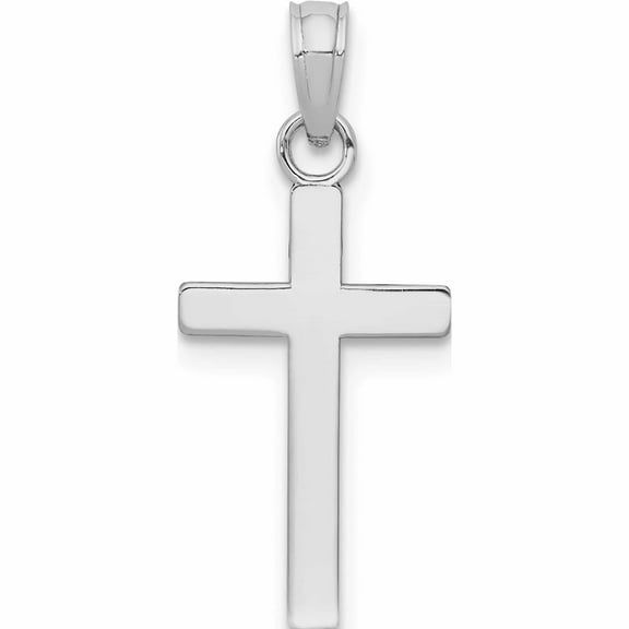 10K White Gold Polished Cross Pendant Made In United States -Jewelry By Sweet Pea
