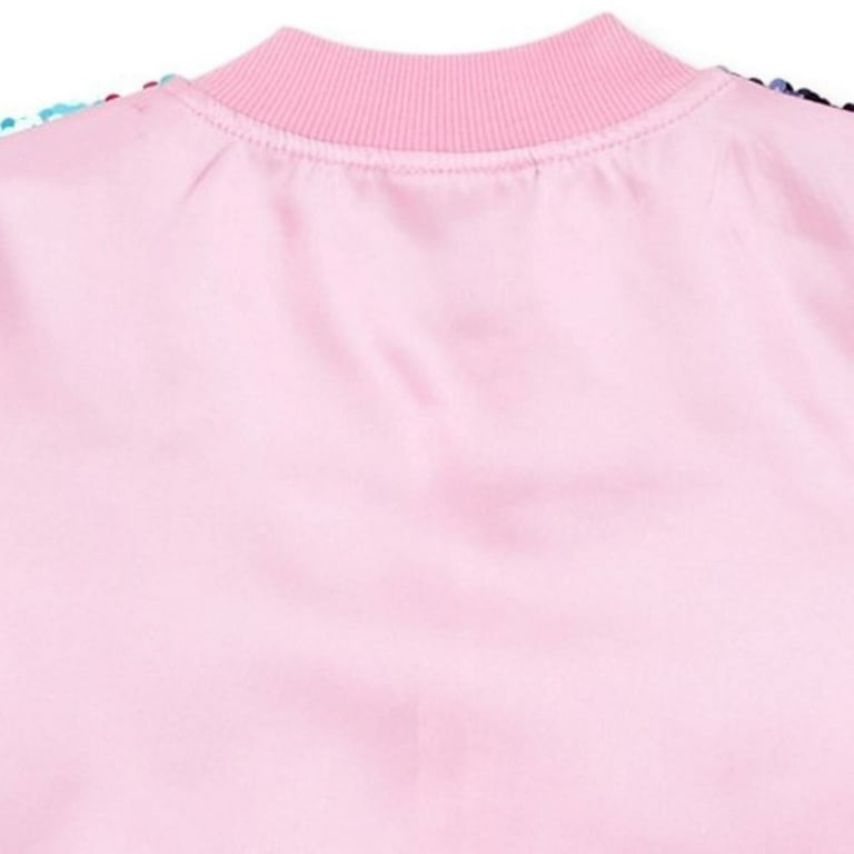 JoJo Siwa Little Girls Sequin Zip Up Bomber Jacket Little Kid to Adult
