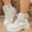 Beige, variant on Boots for Women Comfy British Fashion Platform Heel Boots Outdoor Versatile Walking Shoes Beige 7 Wide(EU:38)