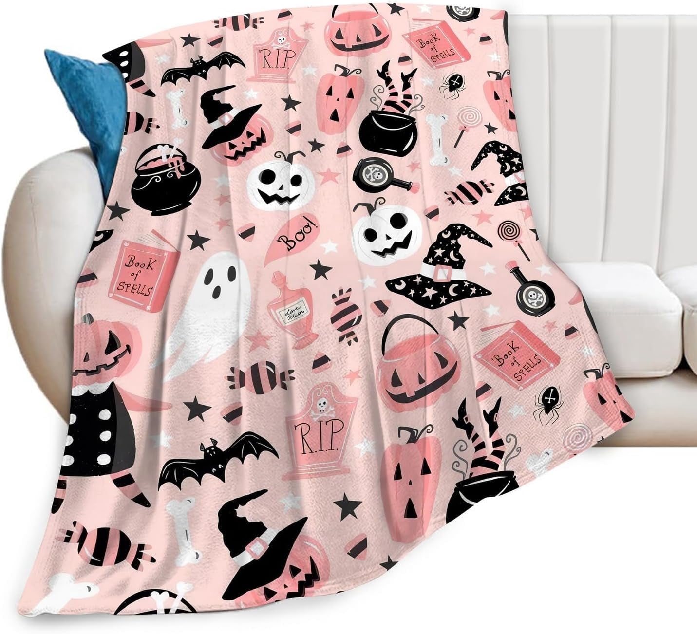 Halloween Pumpkin Spider Skull Baby Blanket - Ultra-Soft Swaddling & Play Mat, 30 X 40 Inches - View #7