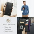 thumbnail image 3 of for Samsung Galaxy Note 20 Case, Wallet Case with Card Holder Kickstand Magnetic Zipper Pocket Lanyard Strap Wristlet,Leather Flip Case Wallet for Samsung Galaxy Note 20,Black, 3 of 10