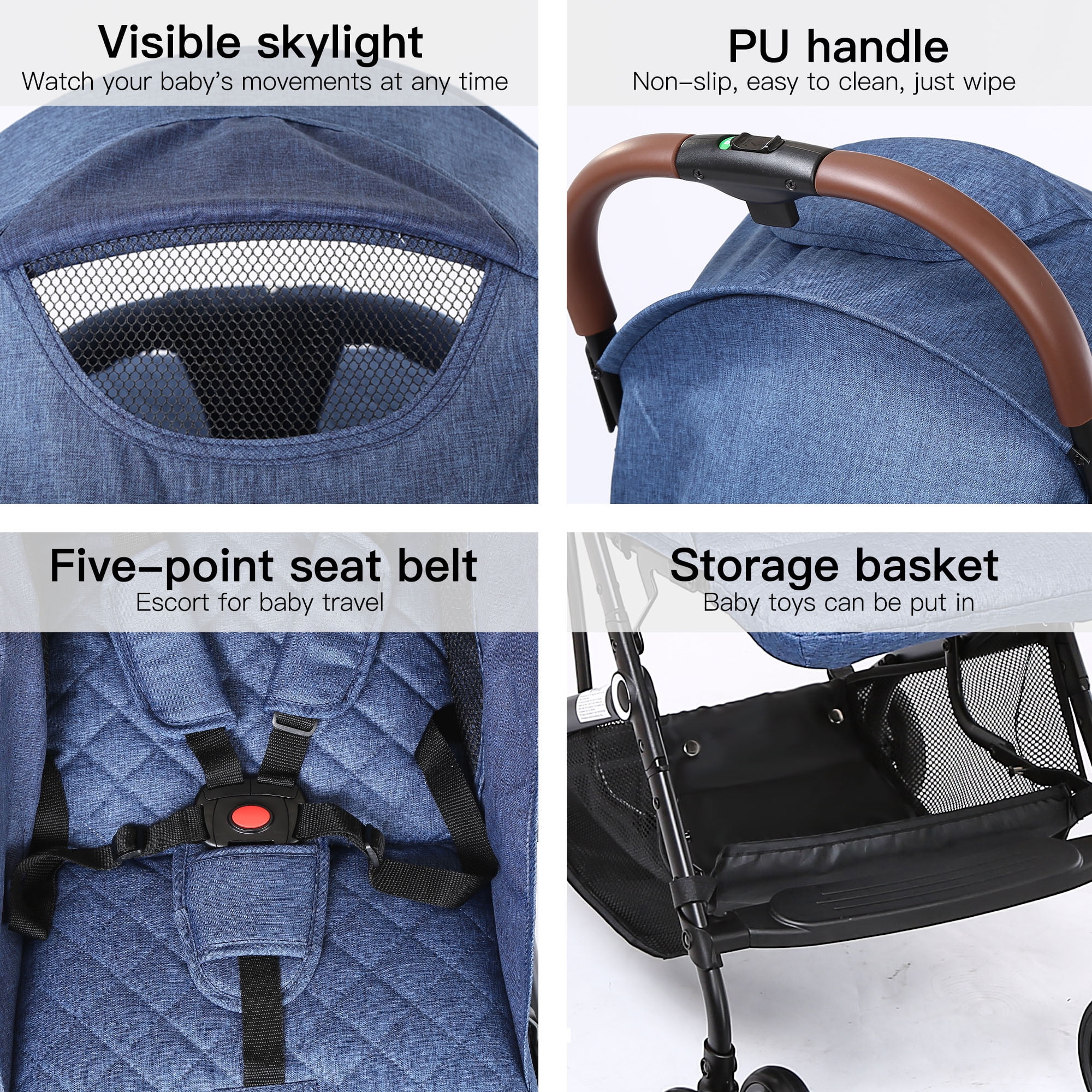 umbrella stroller with cup holder and basket