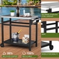 thumbnail image 2 of Portable BBQ Grill Table - Outdoor Prep Cart with Stainless Steel Top & 3-Tier Storage | Heavy-Duty HDPE Base for Patio, Camping & Backyard (Black), 2 of 8