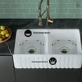 thumbnail image 3 of Delice 33" Double Basin Fireclay Farmhouse Kitchen Sink in Glossy White, 3 of 9