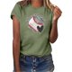 thumbnail image 1 of Gibobby Blusa de Trabajo de Manga Corta Mujeres Casual Béisbol Impresión Mangas Cuello Redondo Camiseta Suelta Blusa Tops(Verde,CH), 1 of 4