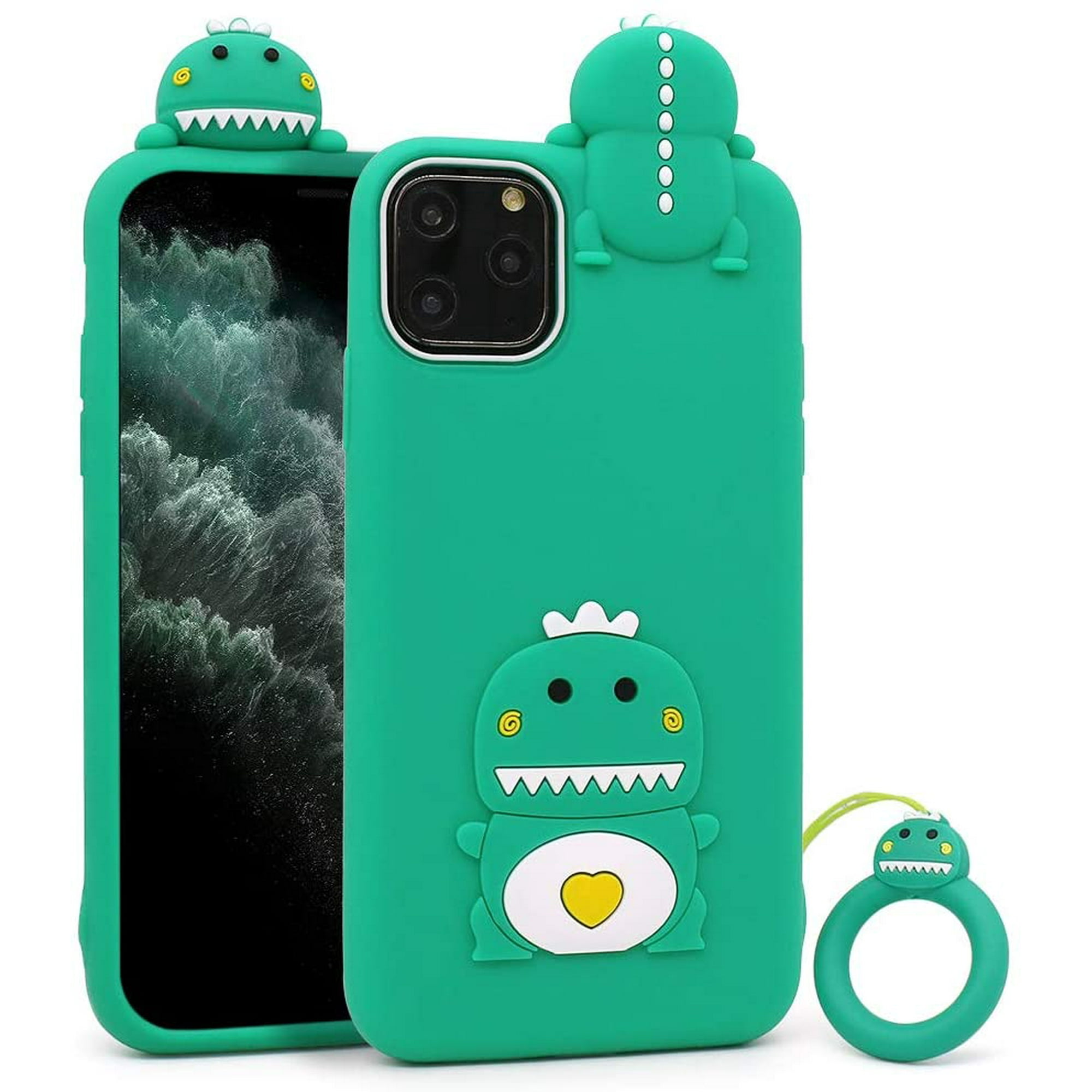 Cute iPhone Case, Funny Animals Green Little Dinosaur 7D Cartoon Soft  Silicone Full Protection Shockproof Back Cover Cases for Kids Girls Boys  Women for iPhone 12 pro | Walmart Canada
