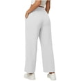 thumbnail image 5 of GUACER Womens Wide Leg Linen Blend Pants High Waist Drawstring Casual Lounge Trousers with Pockets, 5 of 6