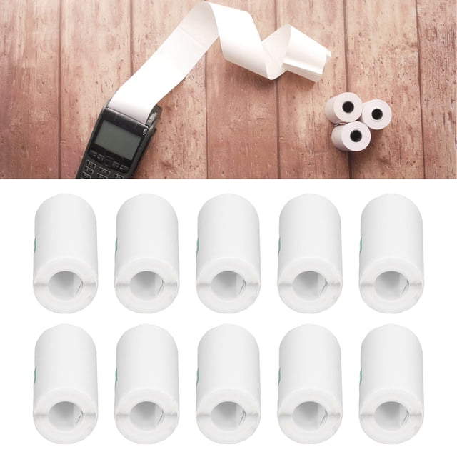 Thermal Printer Paper, Compatibility Strong Stickiness Printable Paper Roll Replacement Parts 10 Rolls 57x25mm for Label Photo Document