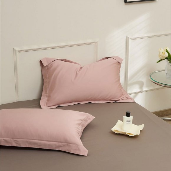 Nvzi 1 funda de almohada de algodón de fibra larga Comienza la noche de tus sueños con esta cómoda y transpirable funda de almohada de 18,9 x 29,13 pulgadas (rosa claro)
