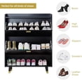 thumbnail image 5 of Vinform Shoes Cabinet with 2 Flip Drawers for Narrow Entryway, Shoe Storage Cabinet Wood Shoe Rack Organizer for Hallway Living Room (Black), 5 of 9