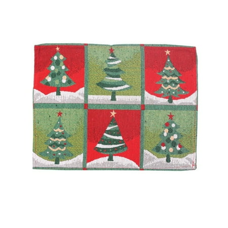 

Topwoner Holiday Table Mats Polyester Cotton Embroidered Table Pad Napkin Dish Bowl Food Placemats for Party Decoration