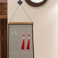 thumbnail image 6 of LEORX Light Brown Hanging Jewelry Organizer with Mesh Display Board and Wood Storage Rack, 6 of 8
