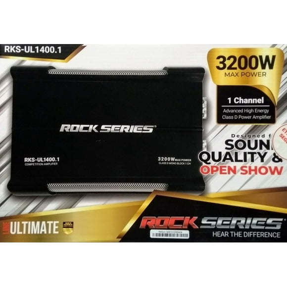 Amplificador Monoblock Rock Series RKS-UL1400.1 2800 Watts Clase D 1 Ohm Rock Series Amplificador Monoblock Rock Series RKS-UL1400.1