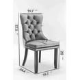 thumbnail image 7 of Velvet Dining Chair Set of 2, Modern High-end Button Tufted Accent Chairs Side Chair with Nailhead Trim & Solid Wood Leg & Pull Ring, Comfy Upholstered Armless Table Chair Dining Room Chairs, Blue, 7 of 7