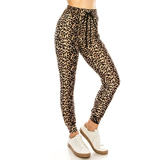 ALWAYS Women Drawstrings Jogger Sweatpants - Super Light Skinny Fit Premium  Soft Stretch Leopard Animal Print Pockets Pants S - Walmart.com