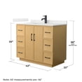 thumbnail image 4 of Elan TK 42" Light Oak Single Vanity Giotto Quartz Top (1-Hole) & Black Trim, 4 of 5