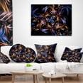 thumbnail image 4 of Designart Blue Fractal Light Art in Dark - Contemporary Throw Pillow - 18x18, 4 of 5