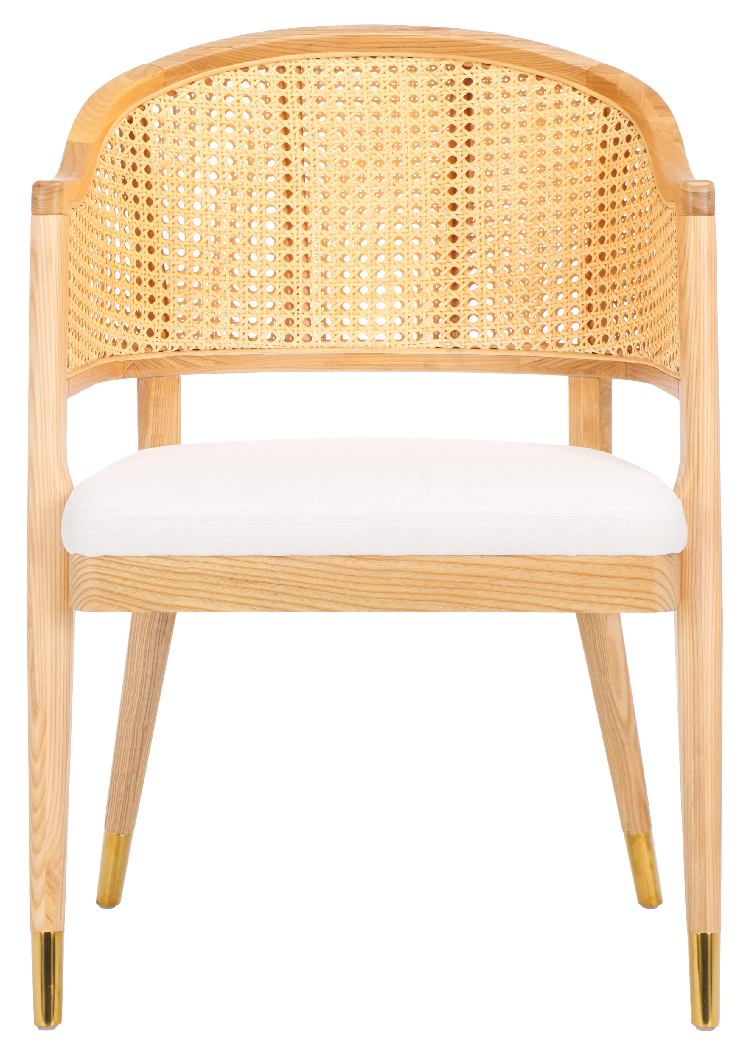 SAFAVIEH Couture Rogue Mid-Century Linen Solid Dining Chair, Natural