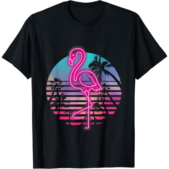 Zoo Animal Tropic Summer Sunrise Gift Flamingo Vintage So Cute T-shirt