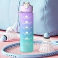 thumbnail image 6 of Guodhu Large Capacity Sports Water Bottle with Bounce-Top Lock and Straw, Gradient Design Leak-Proof Plastic Travel Cup for Daily Hydration(Multicolor O), 6 of 6