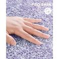 thumbnail image 4 of Long Bathroom Rug Non Slip Washable 47x24, Soft Absorbent Microfiber Bath Mat, Dual-Tone Decor Rug with Rubber Backing for Bathroom Floor, Tub and Shower, Home Essentials,Purple and White, 4 of 6