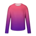 thumbnail image 3 of Dagegui Long Sleeve T-Shirts for Men Gradient Color Tie Dye Shirt Big and Tall Loose Fit Casual Pullover Shirts Fall Basic Crewneck Tees Tops Pink 4XL, 3 of 5